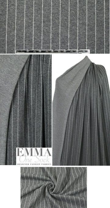 Italian wool blend pinstripe sweatery doubleknit 2.375 yd