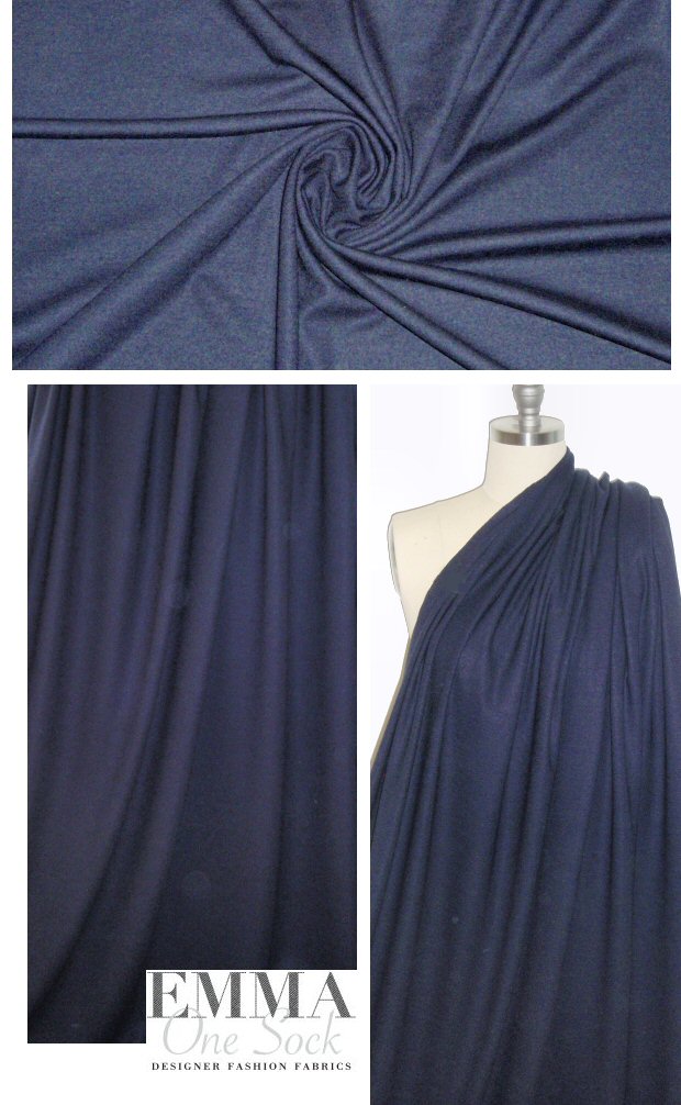 Italian all-wool sweater knit - dark navy