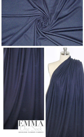 Italian all-wool sweater knit - dark navy