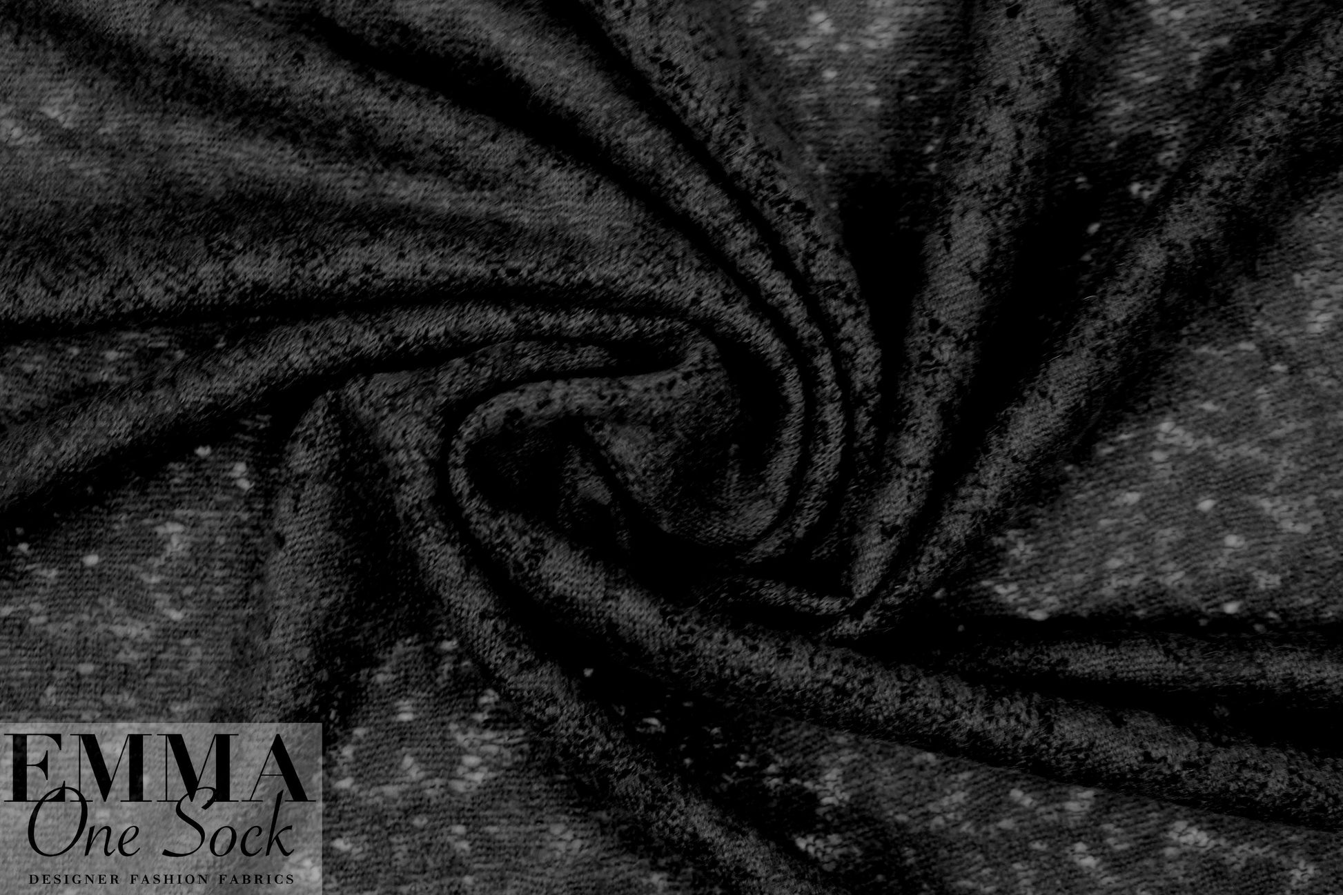 NY designer wool blend sweater lace - black 1.375 yds