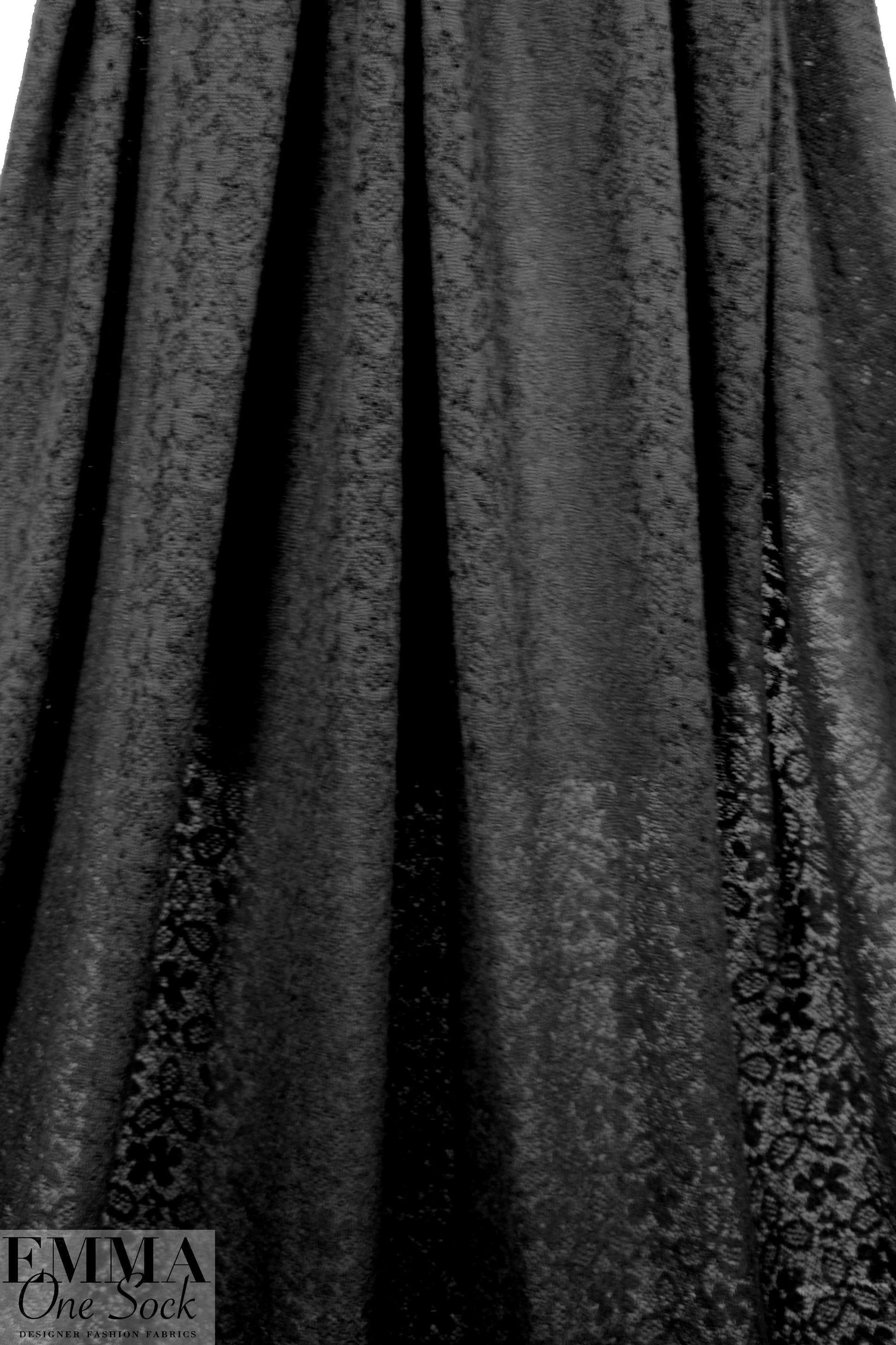 NY designer wool blend sweater lace - black 2.25 yd