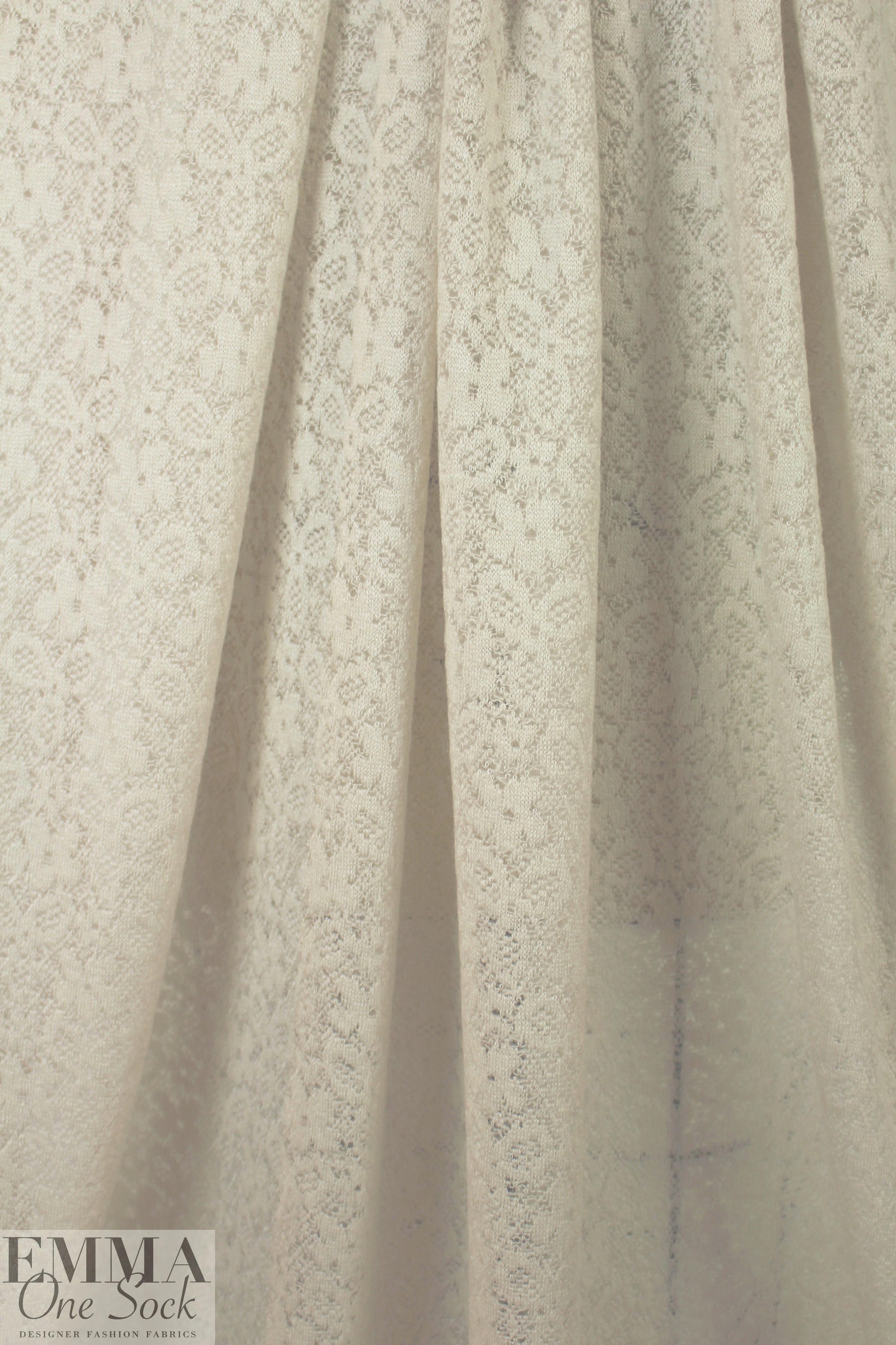NY designer wool blend sweater lace - antique white 1 yard