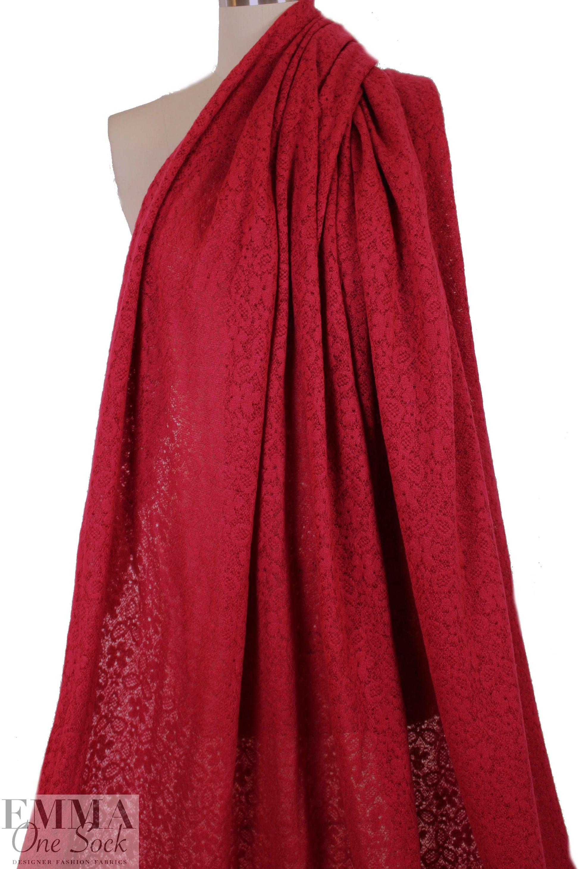 NY designer wool blend sweater lace - persian red