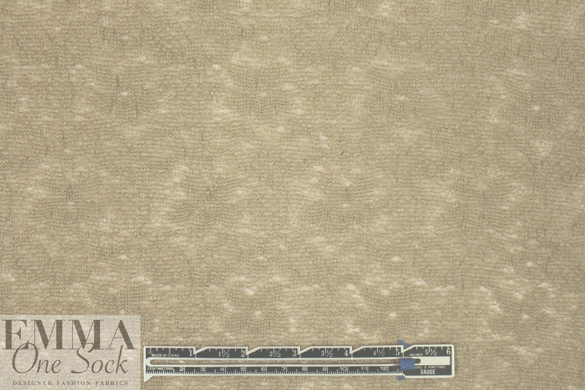 NY designer wool blend sweater lace - warm taupe 2.5 yd