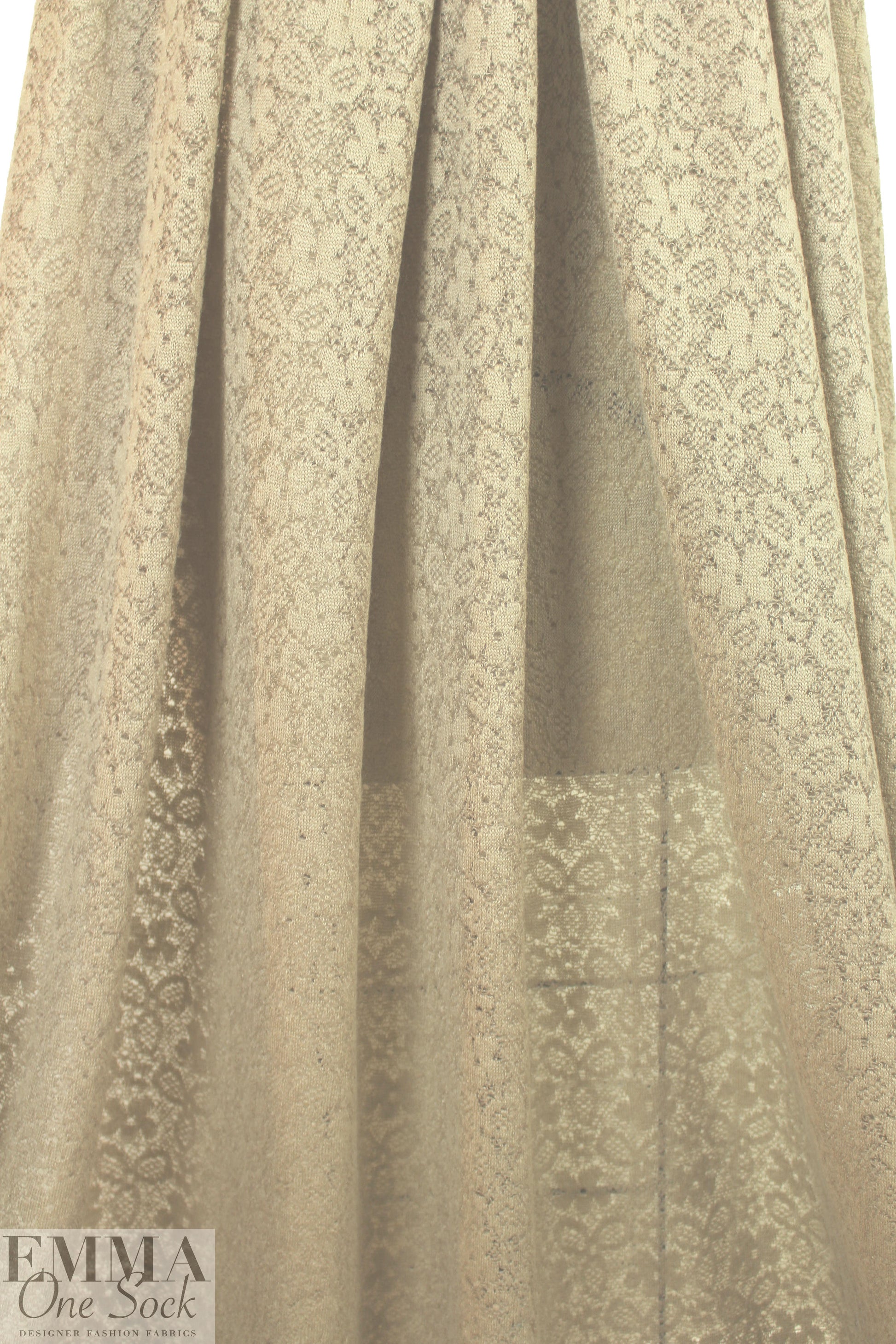 NY designer wool blend sweater lace - warm taupe