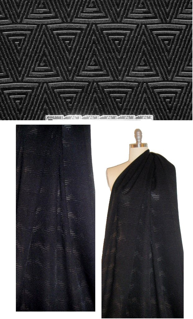 NY designer chevron design novelty knit - black