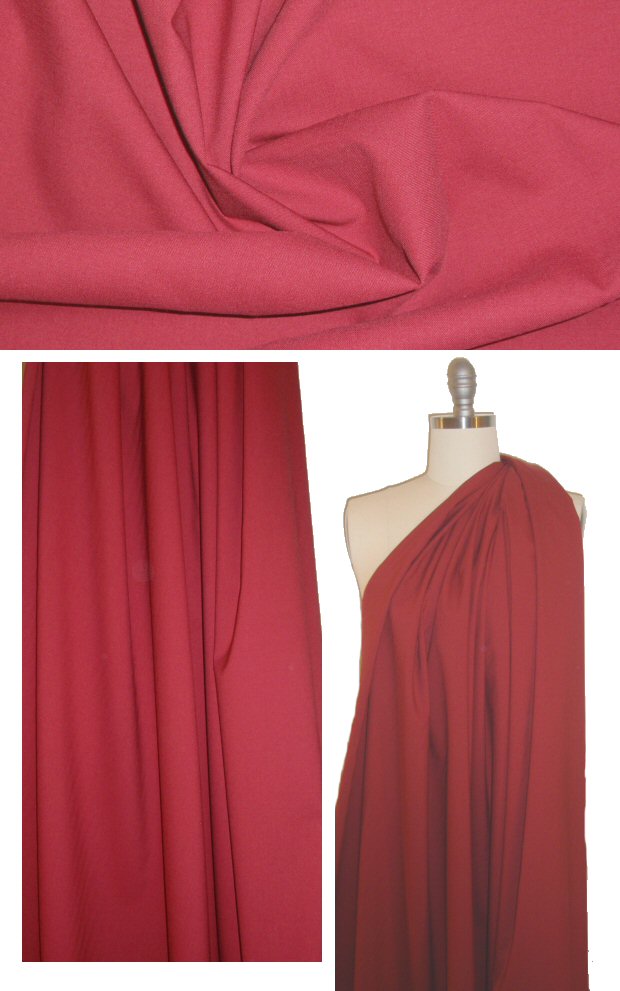 The0ry wool stretch twill - garnet