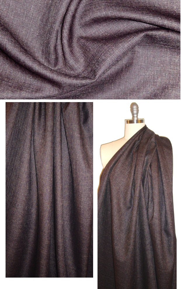 Italian raisin/gold tweedy suiting 1.375 yds *Minor Flaw*