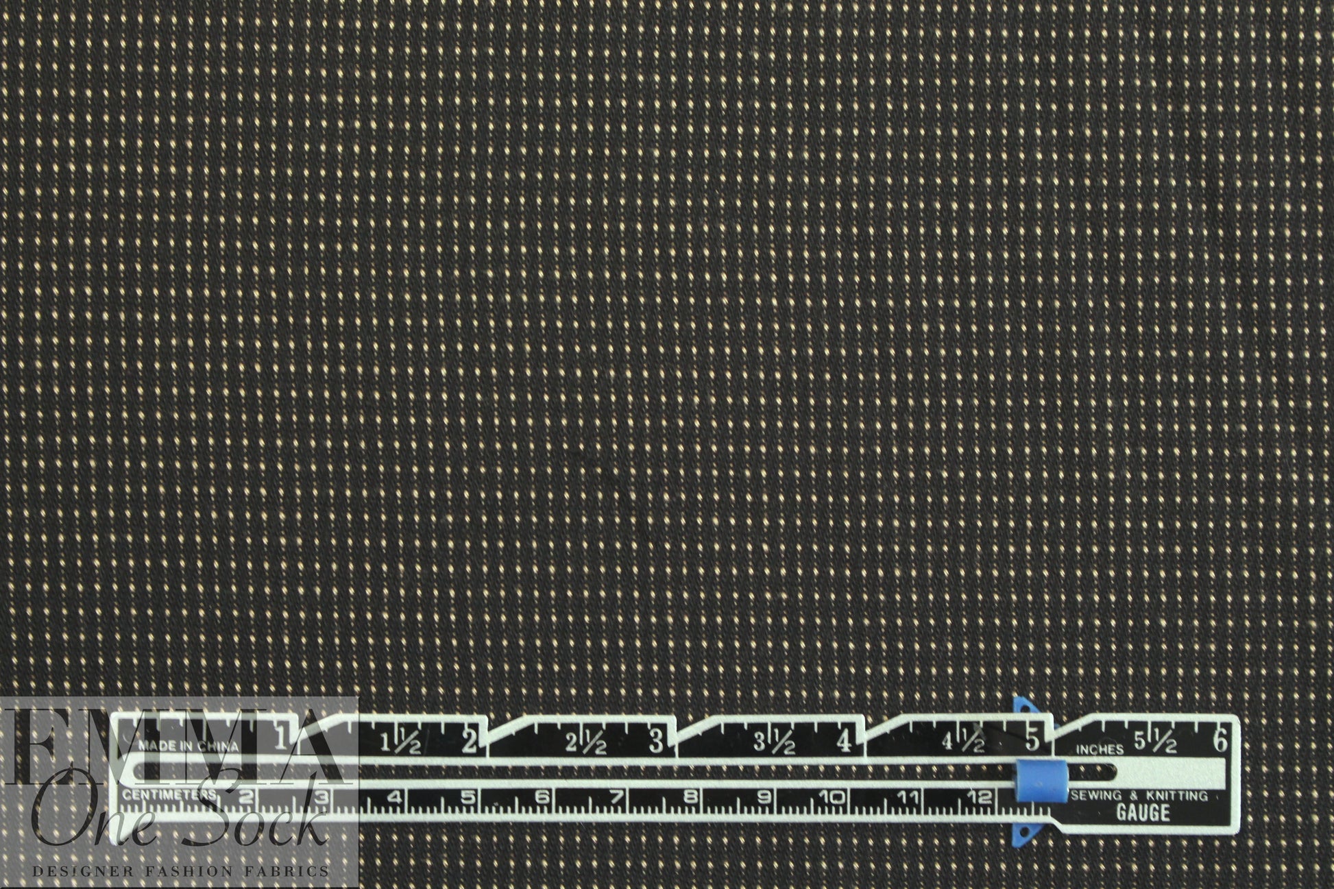 Italian wool stretch jacquard woven - chocolate dot