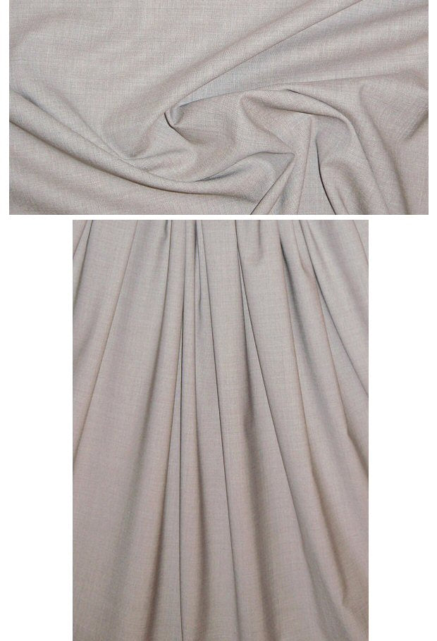 Italian stretch wool tropical woven - warm gray 3 yds