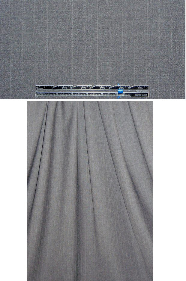 CA designer y-d stripe wool 4-way stretch - gray 1 yard
