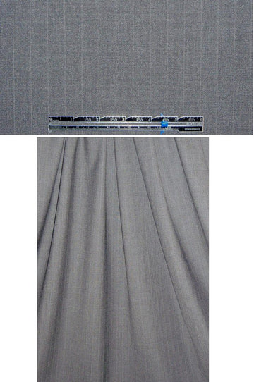 CA designer y-d stripe wool 4-way stretch - gray 1 yard