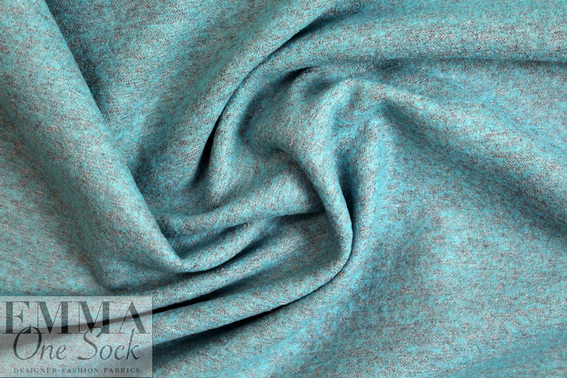 NY designer wool blend melange doubleknit - robin's egg