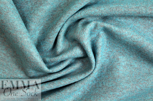 NY designer wool blend melange doubleknit - robin's egg