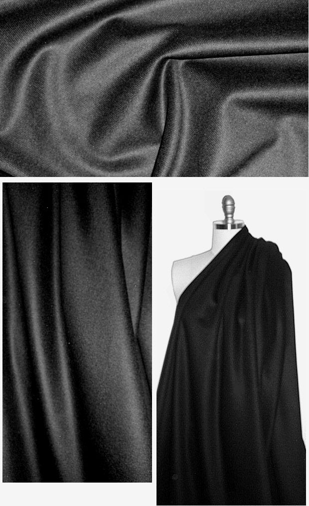 wool melton coating - black 2 yd
