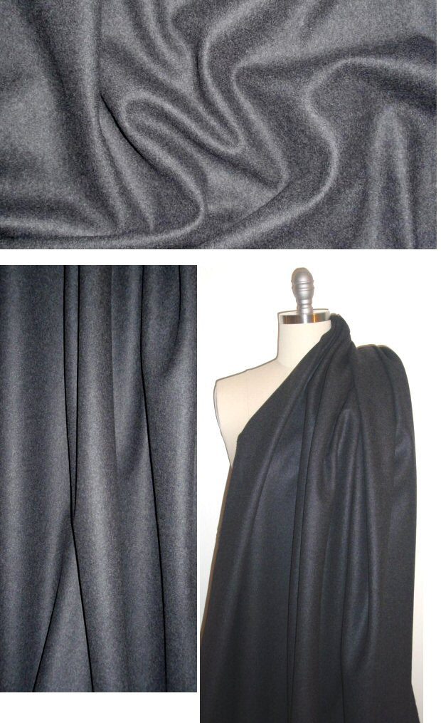 wool melton coating - charcoal 1.66 yd