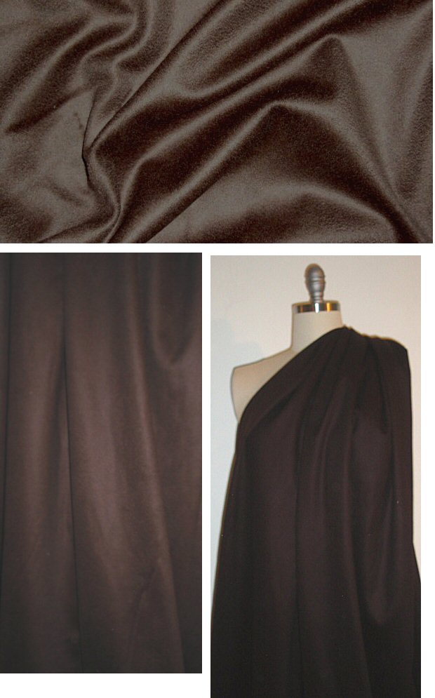wool melton coating - chocolate 2.25 yd