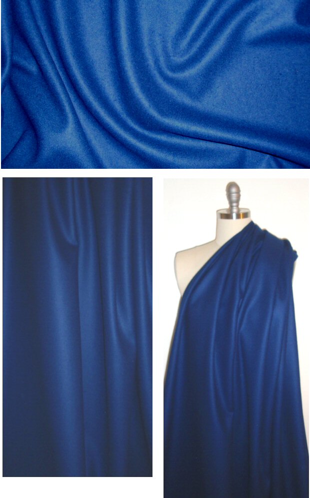 wool melton coating - royal blue .66 yds