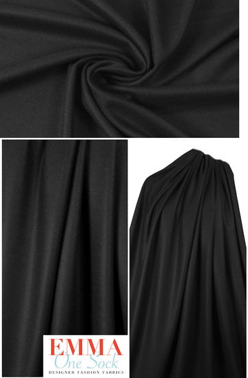 Italian super soft textured wool woven - black 1.875 yd