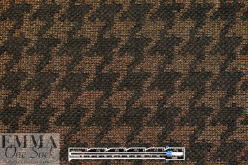 Italian copper/licorice houndstooth wool suiting