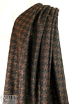 Italian copper/licorice houndstooth wool suiting