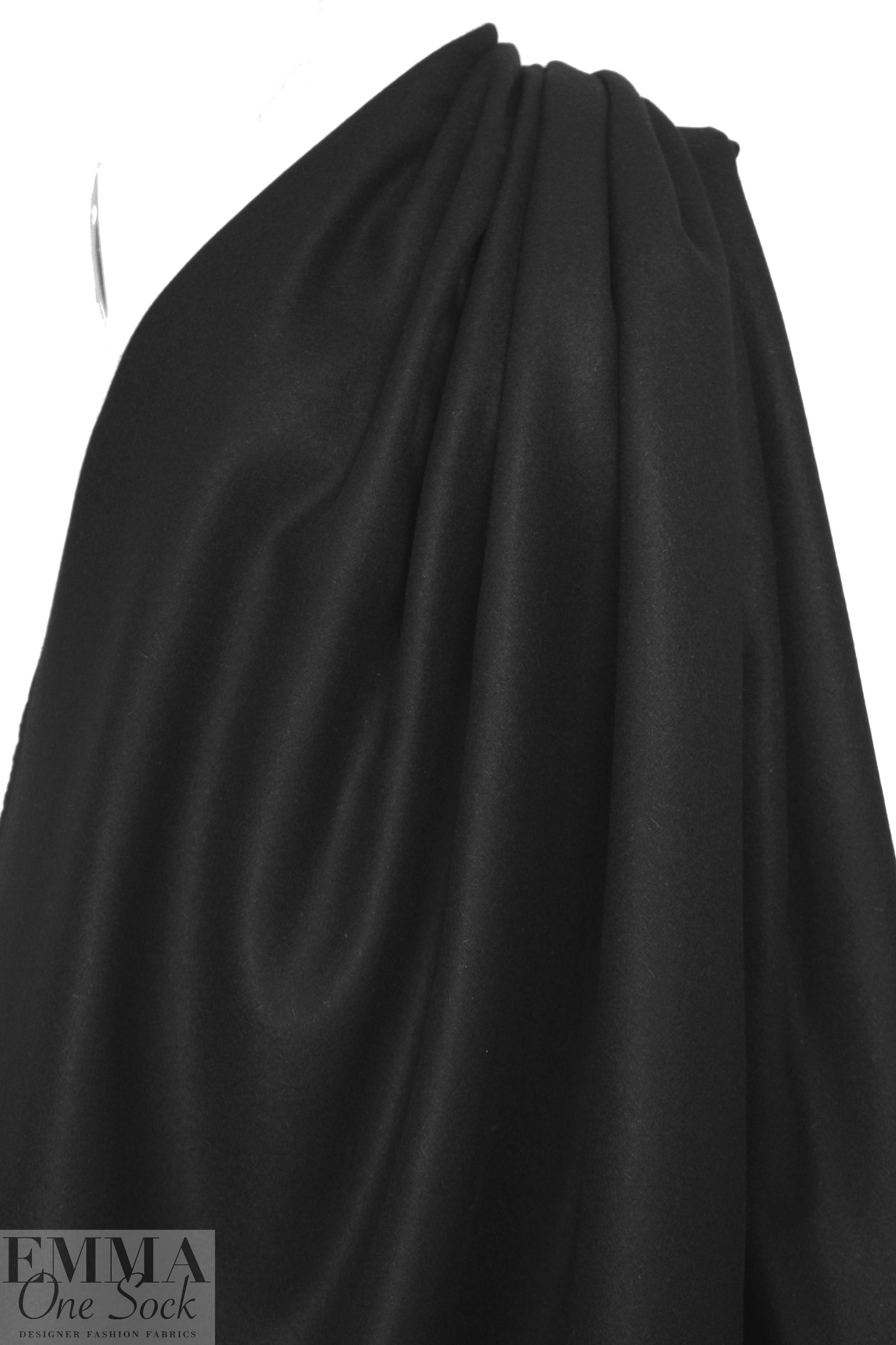 famous designer wool/mohair coating - black 2.125 yd