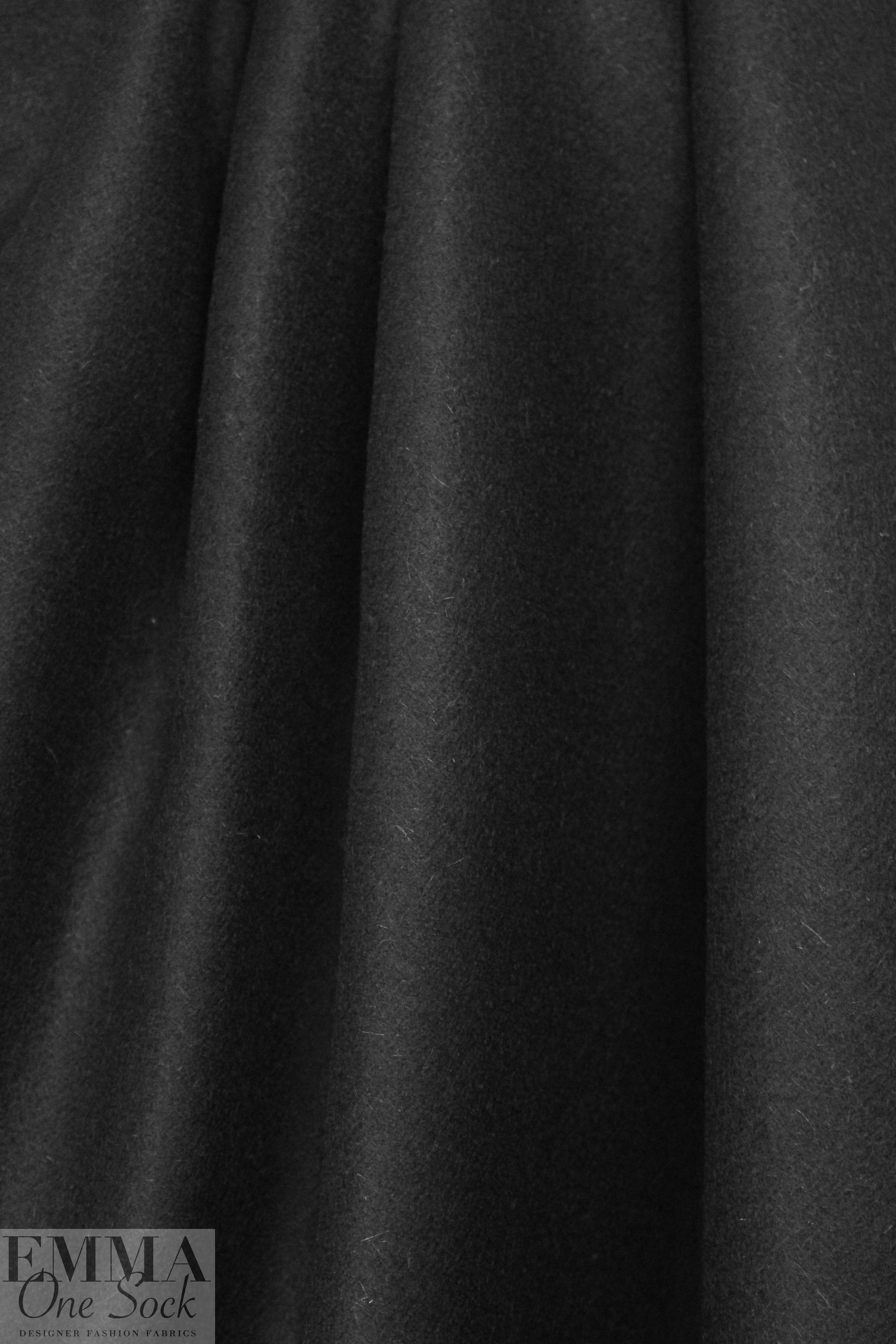famous designer wool/mohair coating - black 2.125 yd