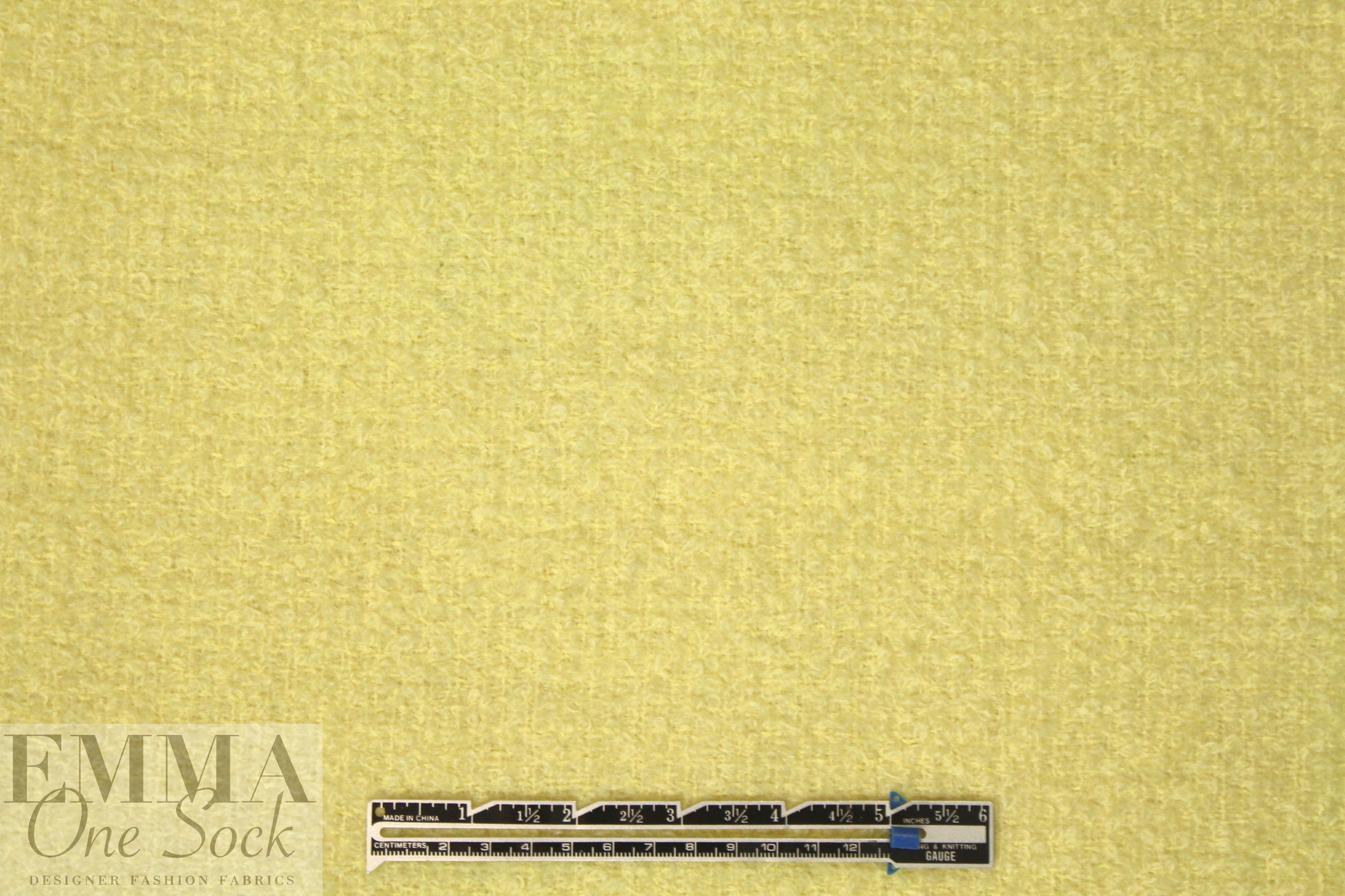 famous designer Italian wool/mohair boucle' - lemon