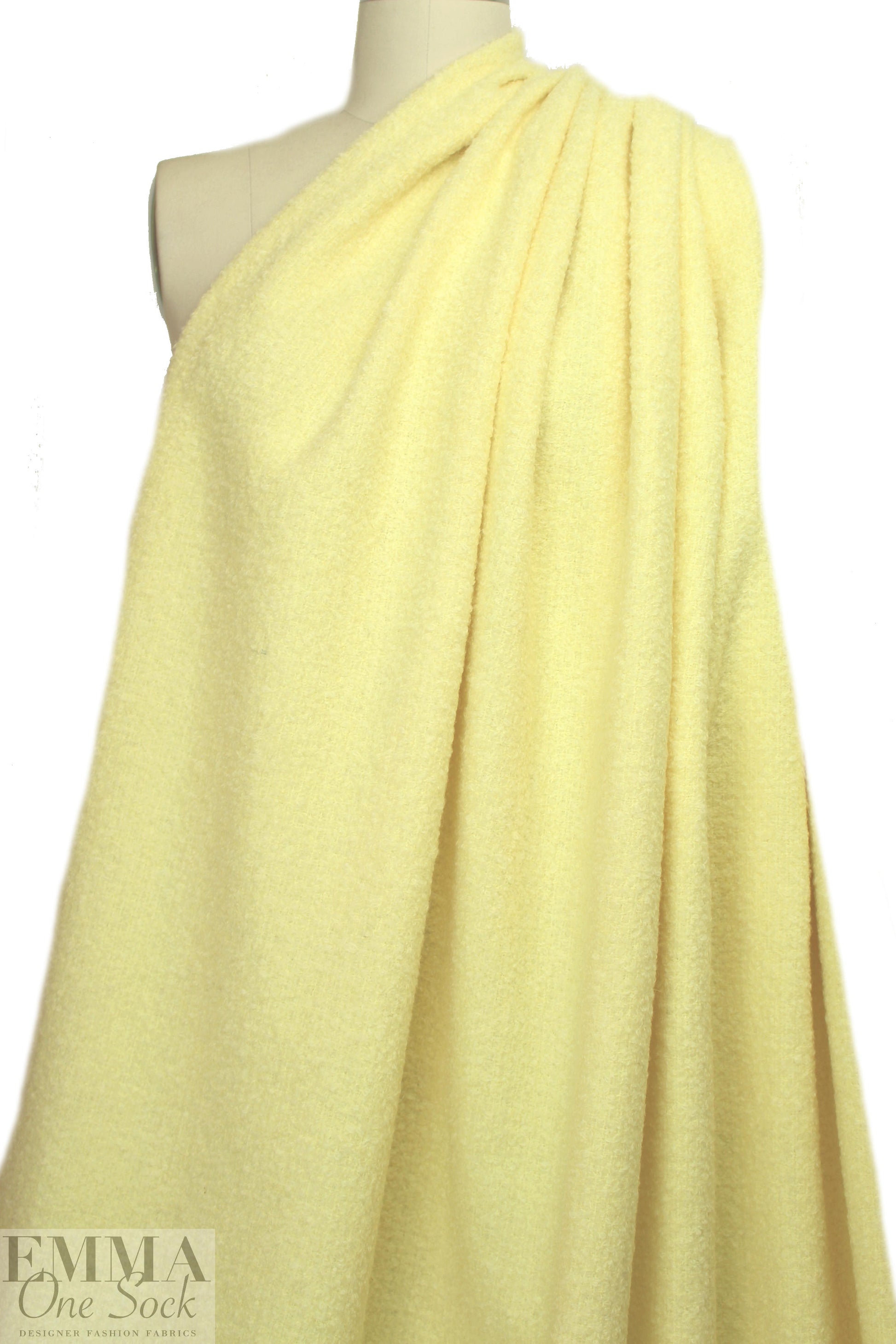 famous designer Italian wool/mohair boucle' - lemon 1.625 yds