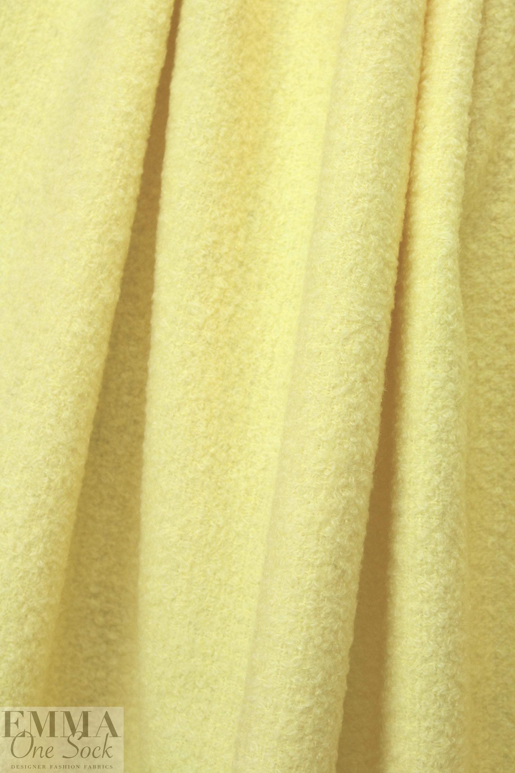 famous designer Italian wool/mohair boucle' - lemon