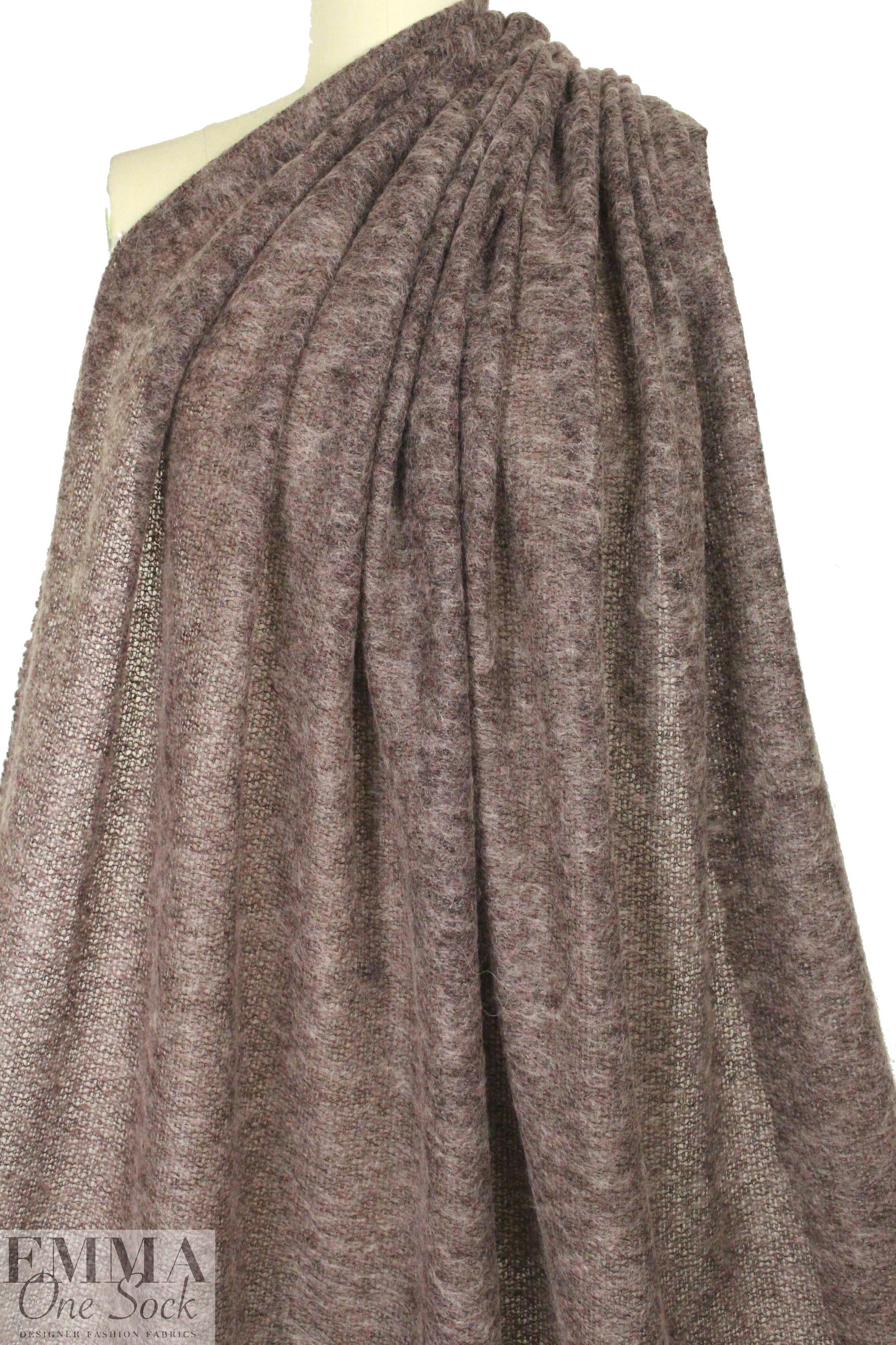 Italian dusty plum wool/mohair sweater knit 1.875 yd