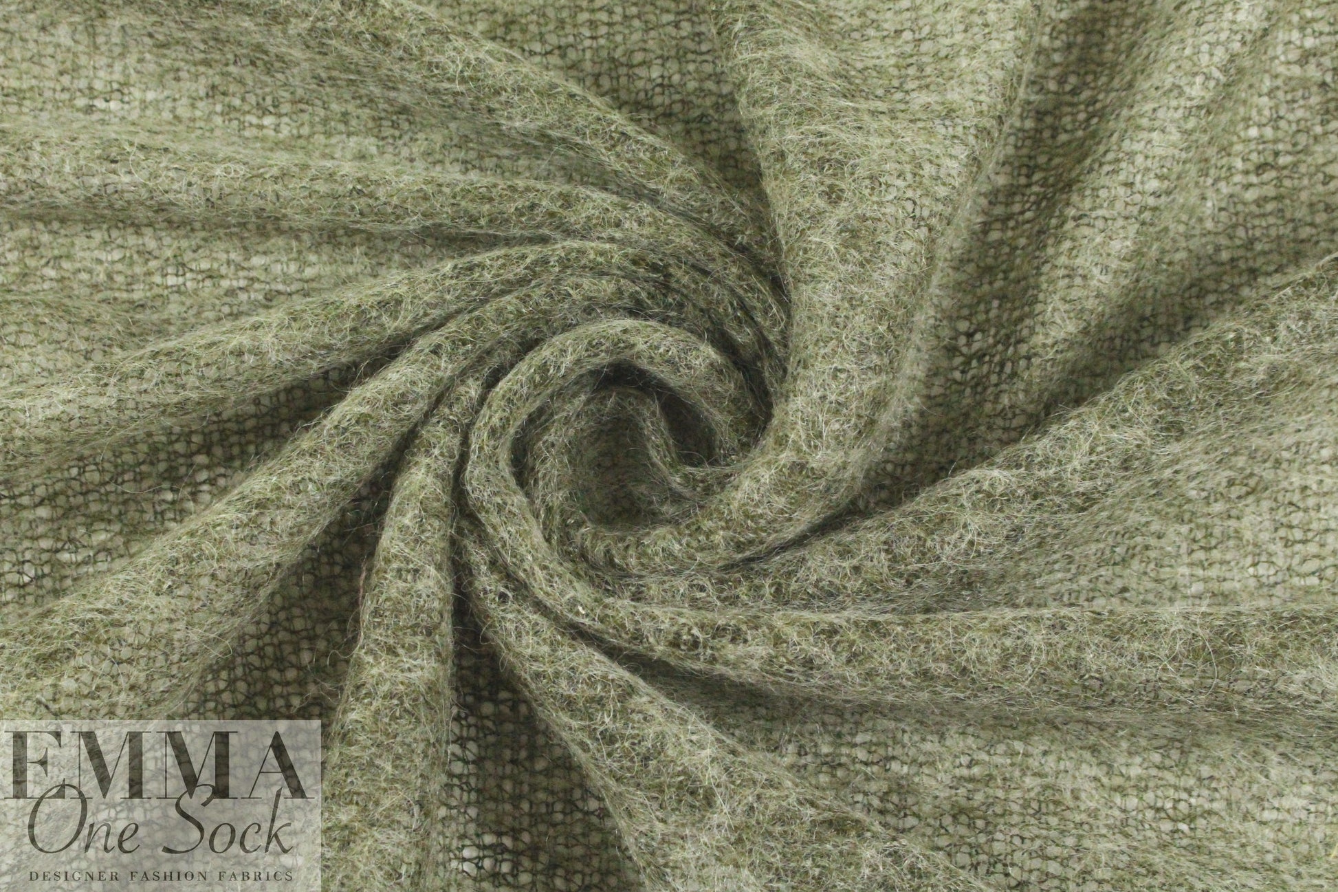 Italian loden green wool/mohair sweater knit