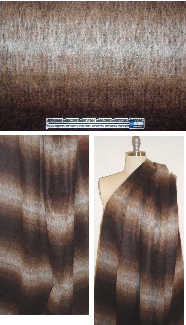 Italian wool/mohair ombre stripe - mocha tones 2 yd