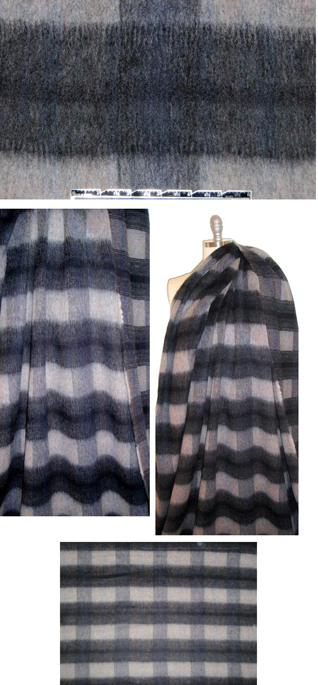 The0ry Italian wool/mohair plaid coating 2.25 yd