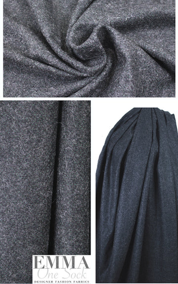 Italian wool/mohair tweedy woven - navy/black