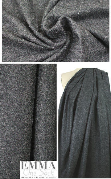 Italian wool/mohair tweedy woven - navy/green 1.75 yd