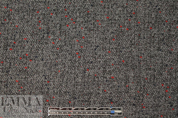 famous designer Italian wool blend 'knot stitch' - charcoal/red 1.25 yds