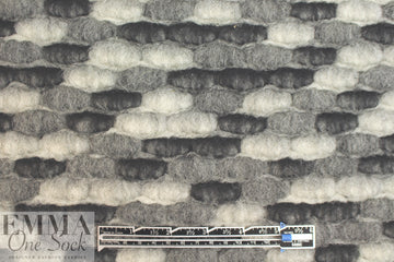 Italian chunky boucle-textured black/gray wool knit