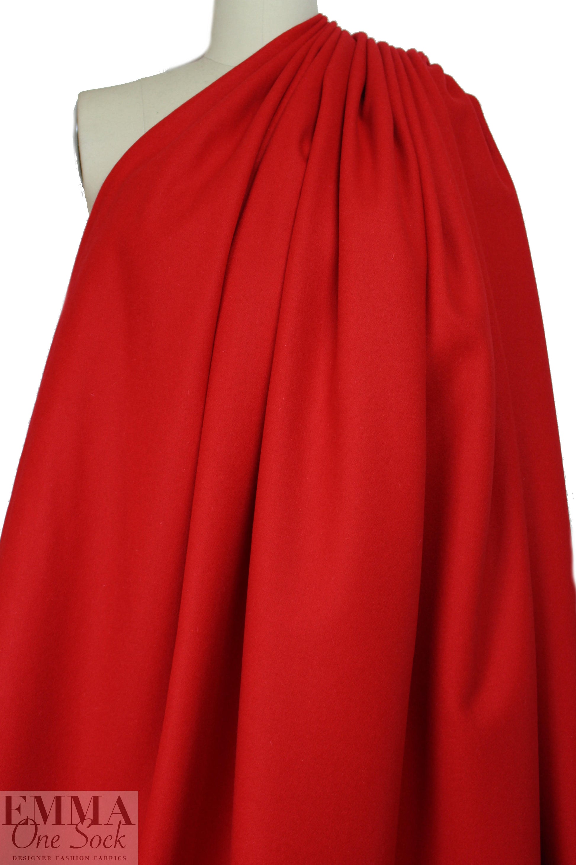 famous designer virgin wool coating - classic red
