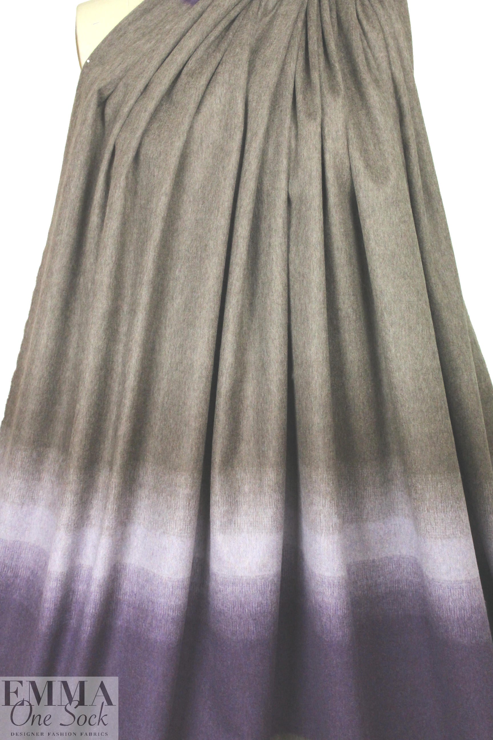 NY designer lavender ombre brushed wool panels .9 yds