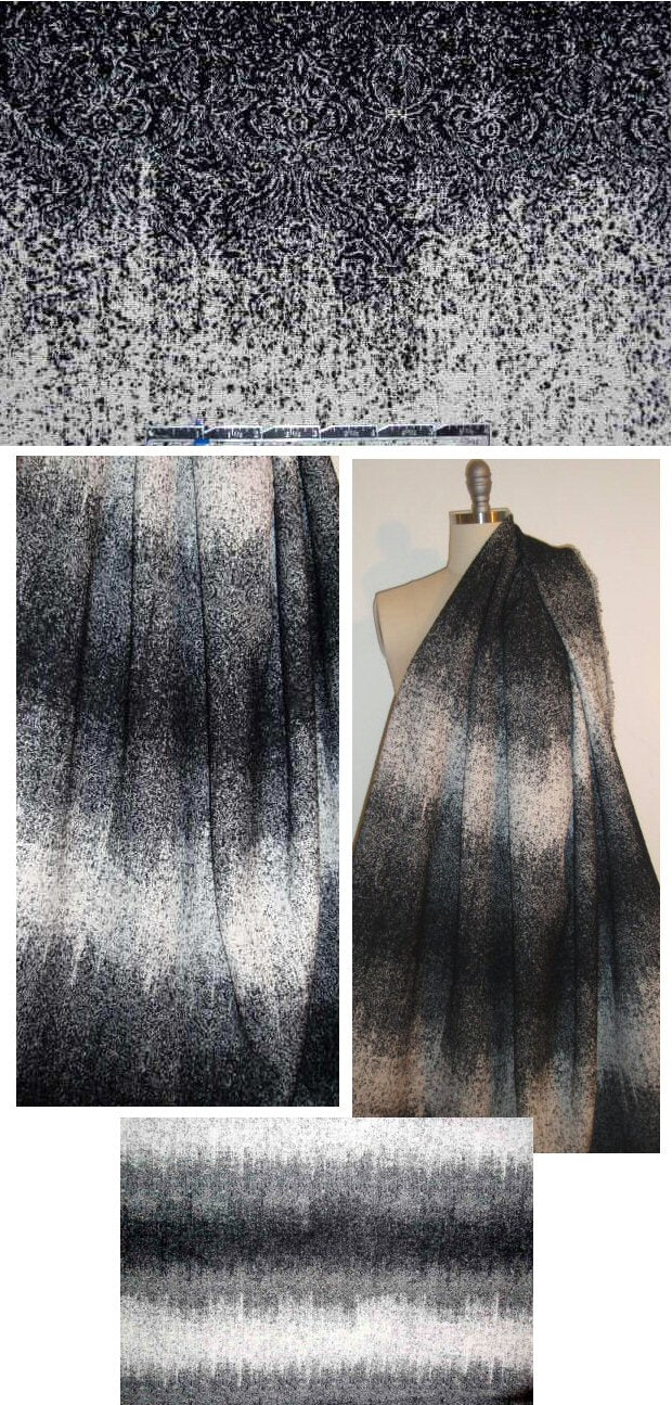Italian wool blend scrollwork ombre repeat suiting