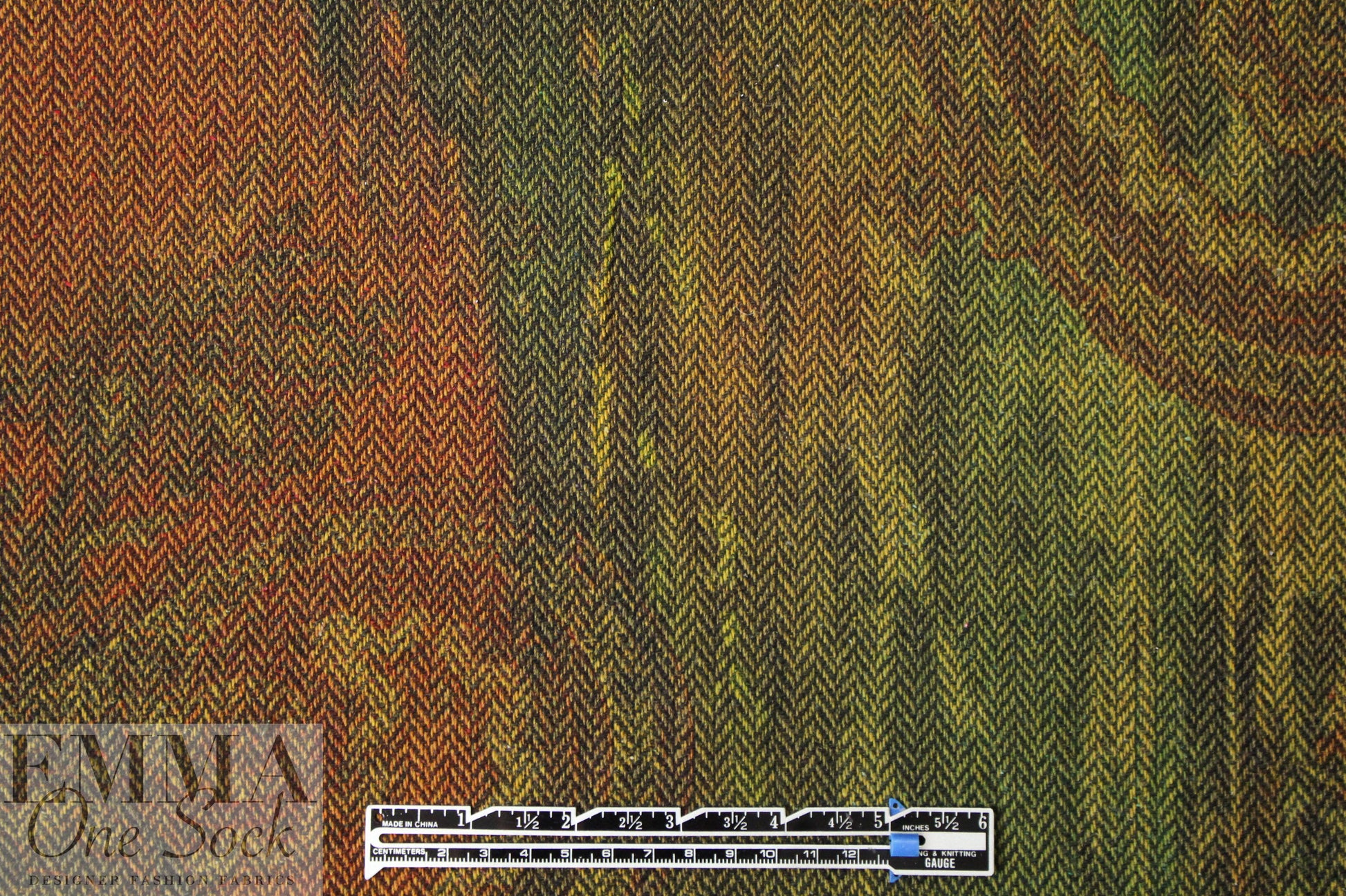 Italian autumn tones  herringbone 1 yard, Partial Panel
