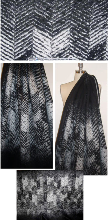 Emi1 Rutenberg chevron ombre backed sweater panel