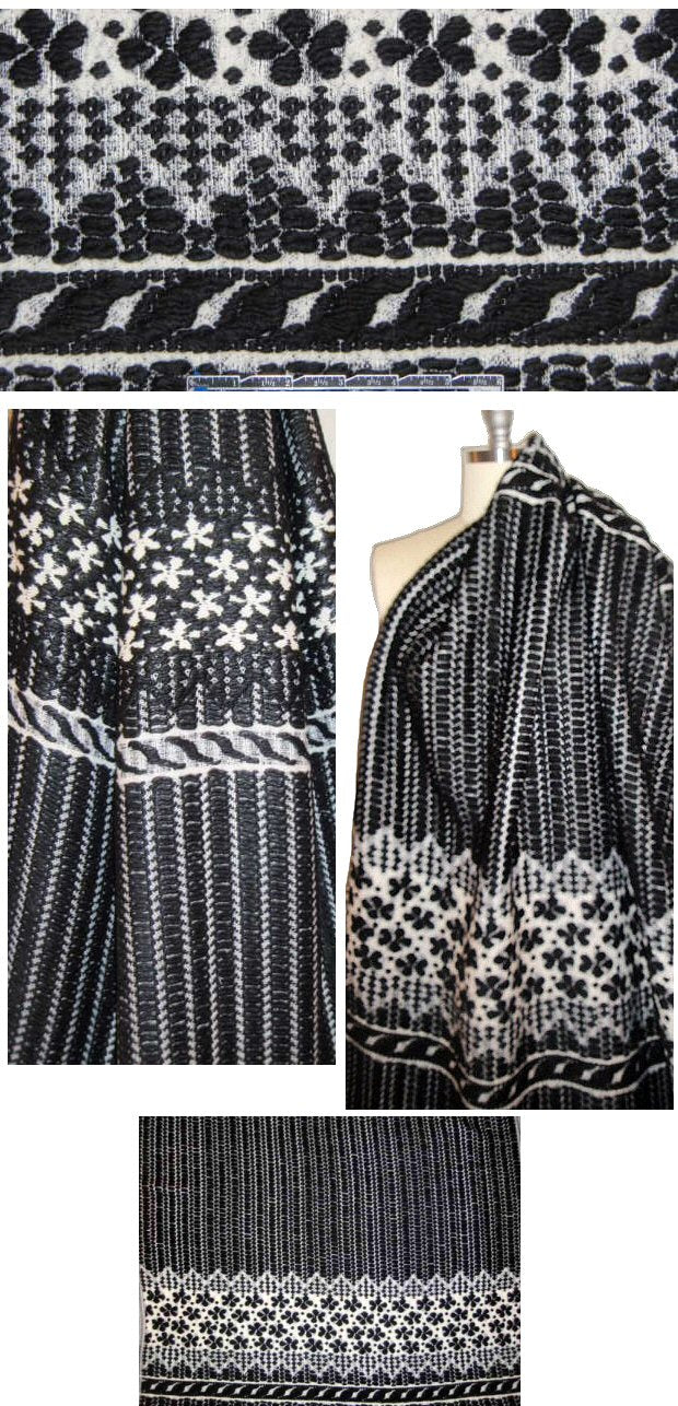 NY designer textured 'fairisle' woven panel 2 panels