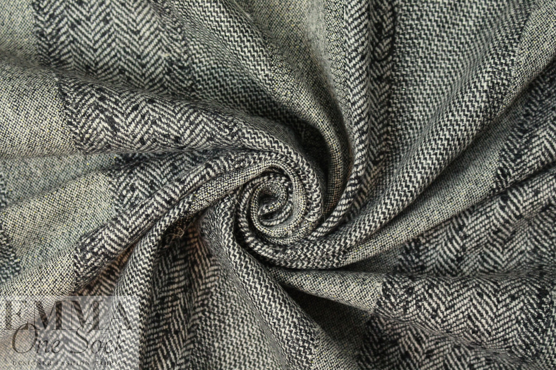 Italian 'three wools' patchwork woven - salt/pepper