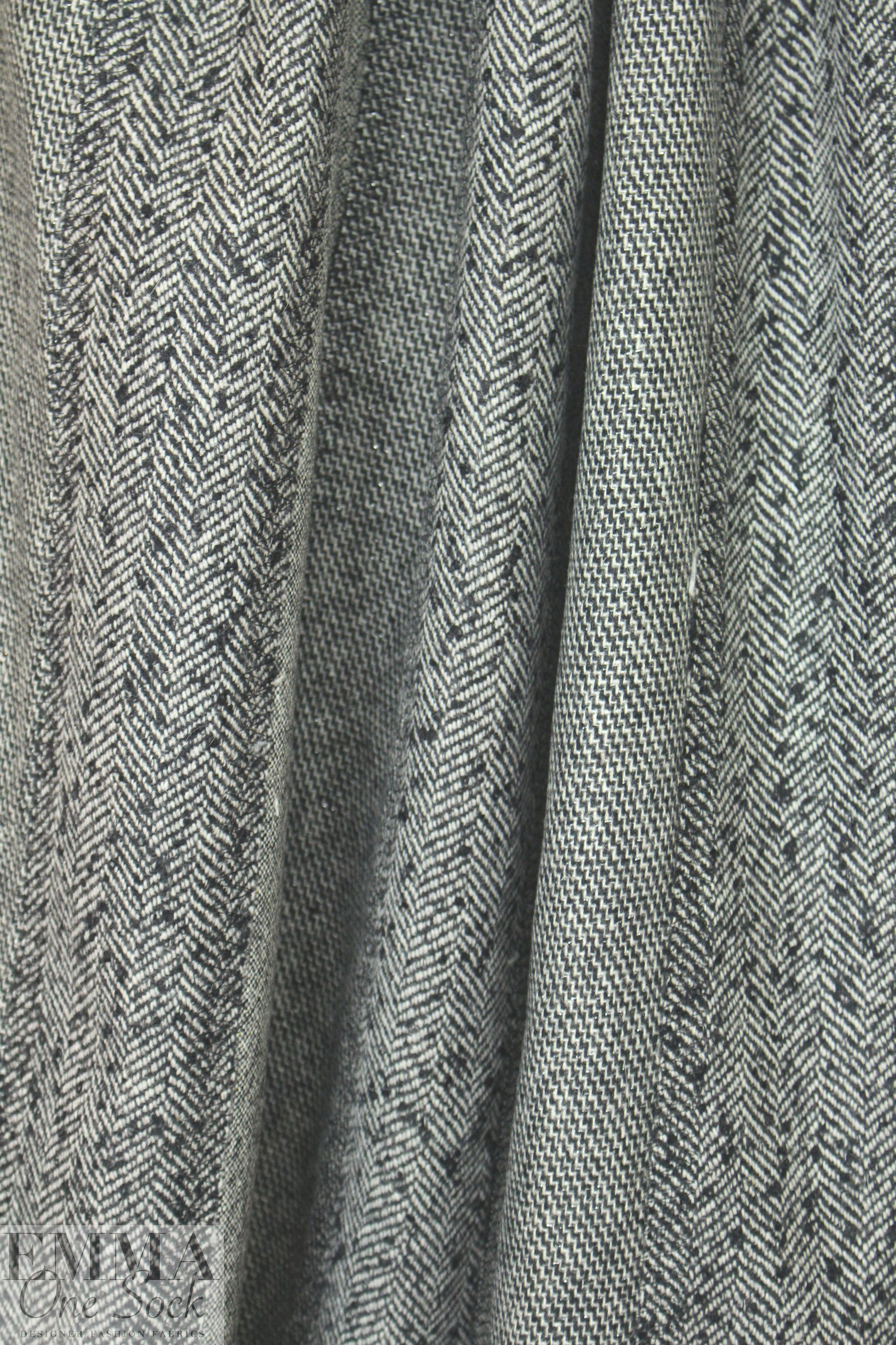 Italian 'three wools' patchwork woven - salt/pepper