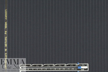 English luxury wool pinstripe woven - navy/gray