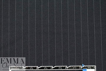 English luxury wool pinstripe woven - midnight/gray