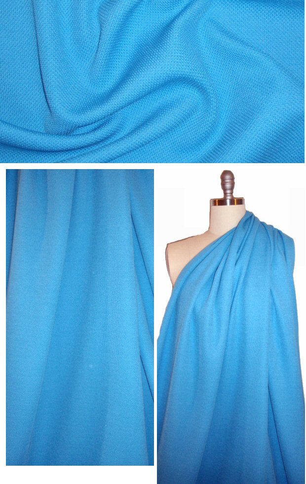 St. John wool blend pique textured ponte - sky blue