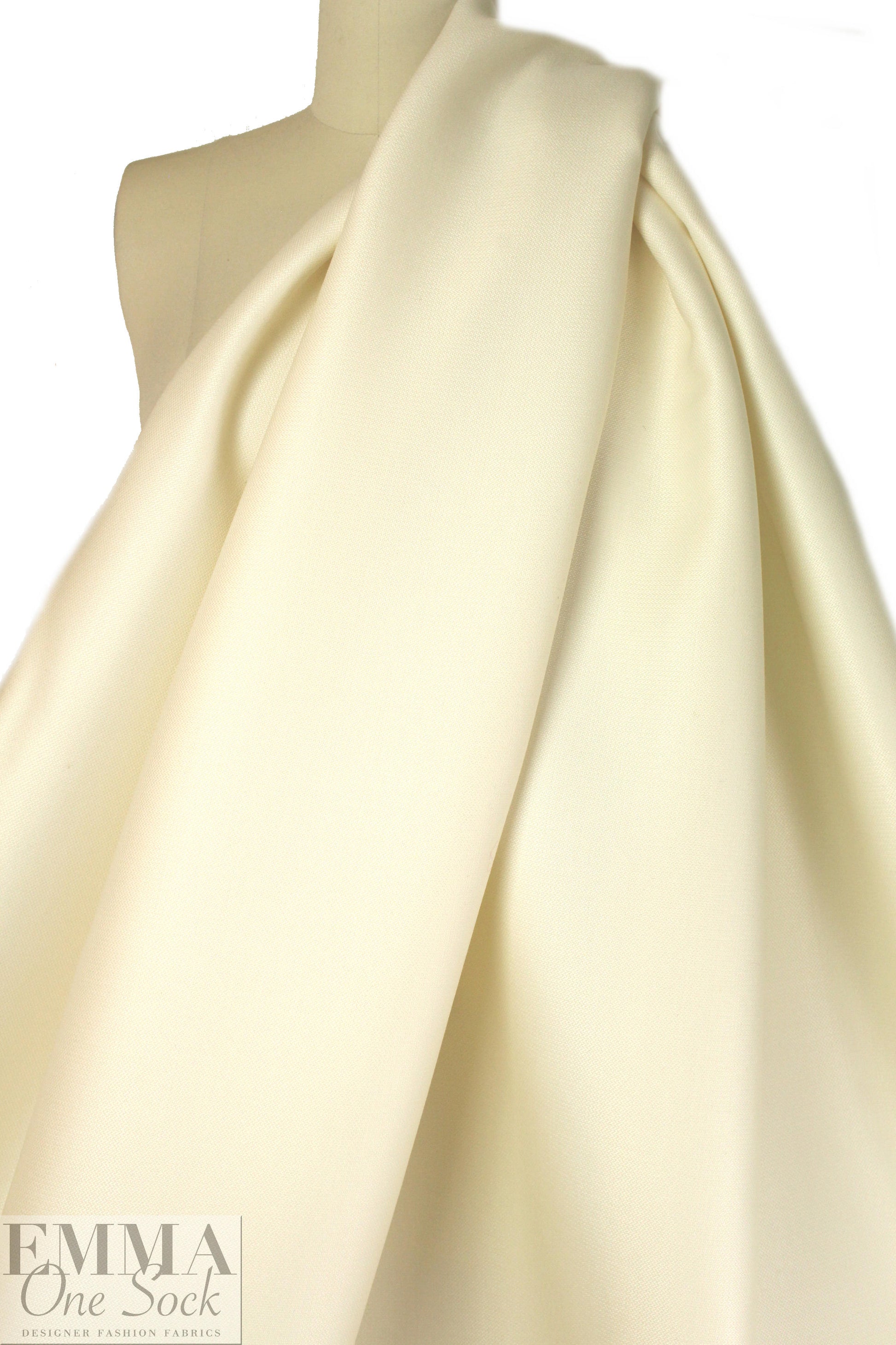Italian wool pique' textured woven - creamy vanilla 1 yard
